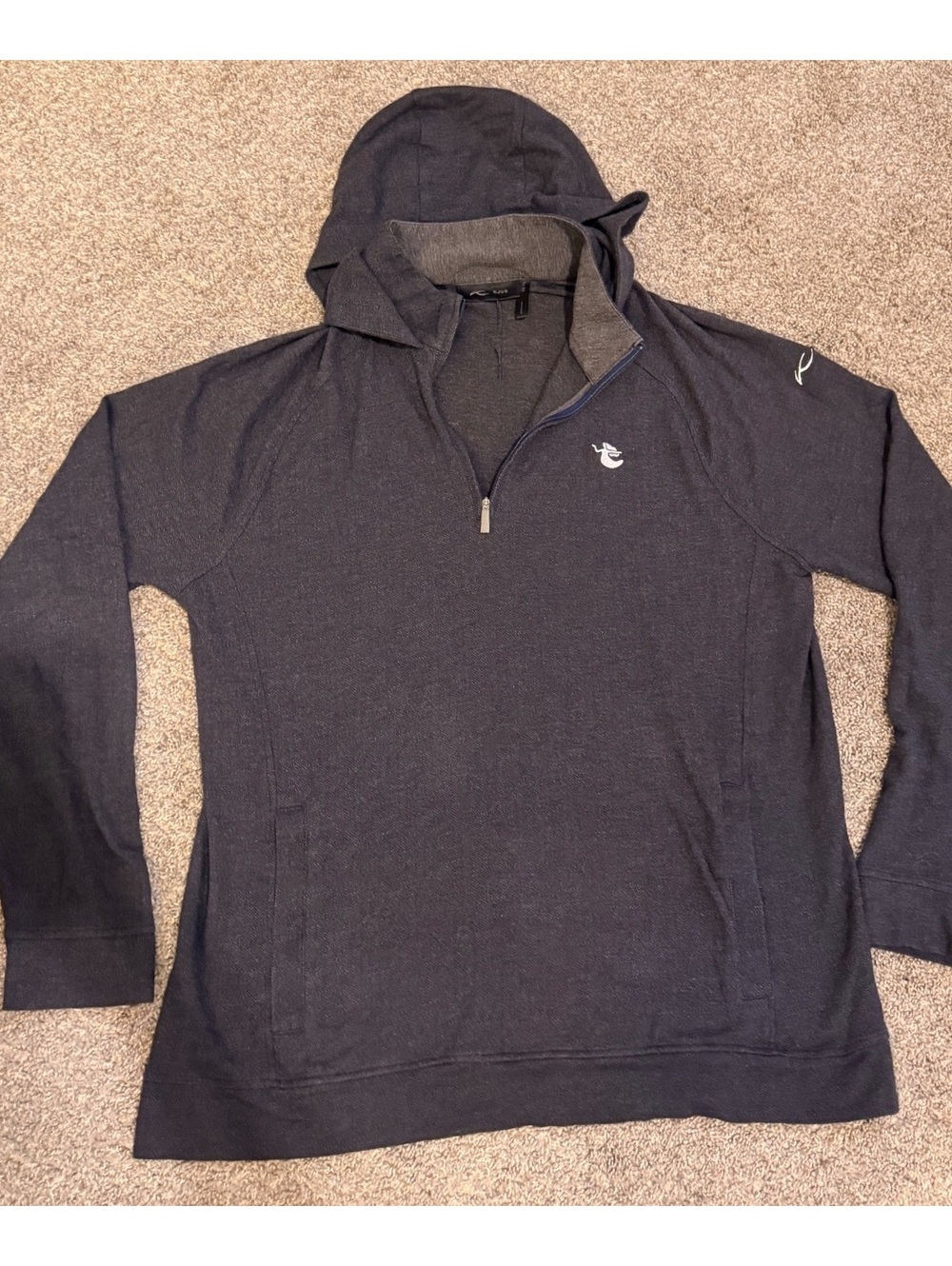 KJUS Gray Quarter Zip Hooded Performance Pullover Size 2XL
